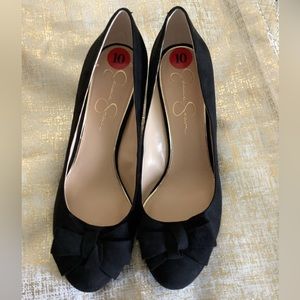 Jessica Simpson black wedge heels.